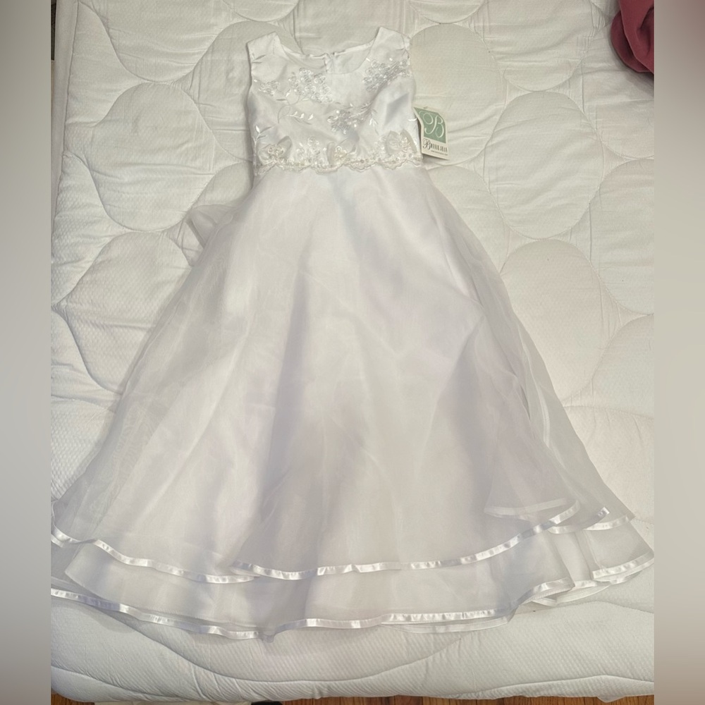 Bonnie Jean White Flower Girl Dress